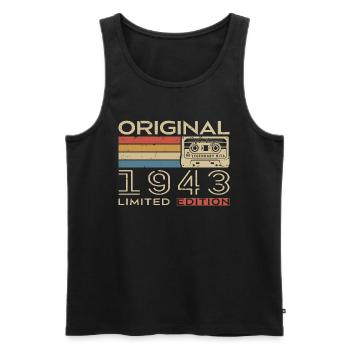 1943 Retro 1943 Geburtstagsgeschenk - Jahrgang 1943 - Männer Premium Bio Tank Top - Schwarz - Vorne - Michal (187cm)