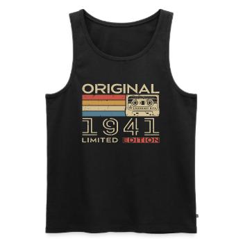 1941 Retro 1941 Geburtstagsgeschenk - Jahrgang 1941 - Männer Premium Bio Tank Top - Schwarz - Vorne - AI Model Male 178 light (178cm)
