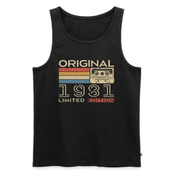 1981 Retro 1981 Geburtstagsgeschenk - Jahrgang 1981 - Männer Premium Bio Tank Top - Schwarz - Vorne - AI Model Male 178 light (178cm)