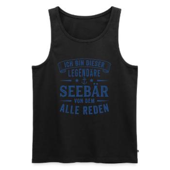Seebär Legende Seemann Seefahrer Kapitän - Männer Premium Bio Tank Top - Schwarz - Vorne - Michal (187cm)