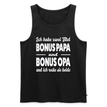 Stiefpapa Stiefopa Stiefgroßvater Geschenk - Männer Premium Bio Tank Top - Schwarz - Vorne - AI Model Male 178 light (178cm)