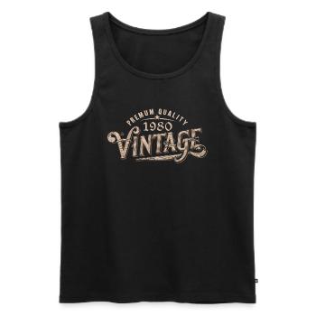 1980 Vintage 1980's Retro 1980's Birthday Gift - Men's Premium Organic Tank Top - black - Front - Michal (187cm)