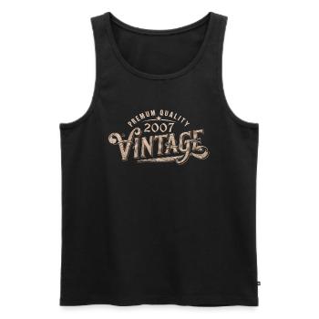 2007 Vintage 2007 Retro 2007 Birthday Gift - Men's Premium Organic Tank Top - black - Front - Michal (187cm)