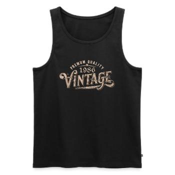 1986 Vintage 1986 Retro 1986 Birthday Gift - Men's Premium Organic Tank Top - black - Front - AI Model Male 178 light (178cm)