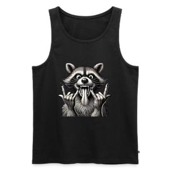 Rock 'n' Roll Waschbär Metall Kunst Design - Männer Premium Bio Tank Top - Schwarz - Vorne - Michal (187cm)