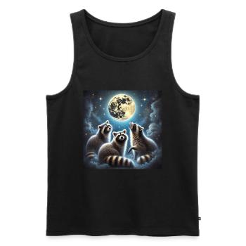 Drei Waschbären heulen zum Mond - Männer Premium Bio Tank Top - Schwarz - Vorne - Michal (187cm)