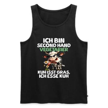 Végétarien d’occasion - Débardeur bio Premium Homme - noir - Devant - Michal (187cm)