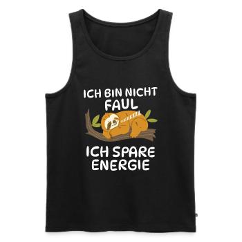 Sloth Saving Energy - Men's Premium Organic Tank Top - black - Front - Michal (187cm)