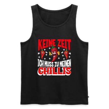 Lustiges Chili-Gärtner Spruch Design für Scharf - Männer Premium Bio Tank Top - Schwarz - Vorne - Michal (187cm)
