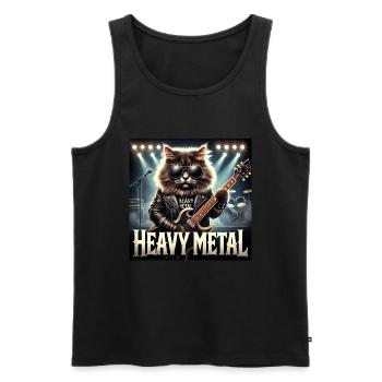 Heavy Metal Cat with Guitar - Men's Premium Organic Tank Top - black - Front - Michal (187cm)