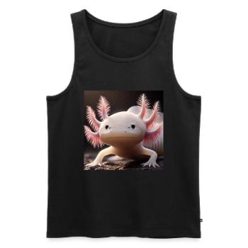 Cute Axolotl – Fun Amphibian Design - Men's Premium Organic Tank Top - black - Front - Michal (187cm)