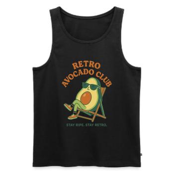 Retro avocado with sunglasses - Men's Premium Organic Tank Top - black - Front - Michal (187cm)
