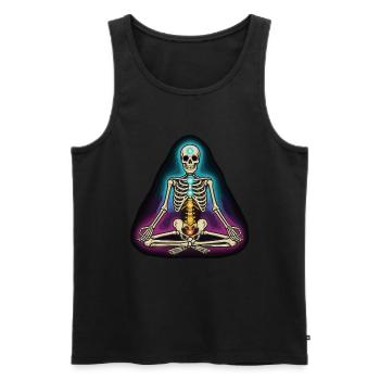 Yoga du squelette - Posture des chakras - Débardeur bio Premium Homme - noir - Devant - Michal (187cm)
