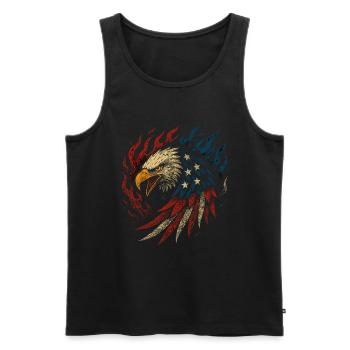 Freedom Eagle - Patriotic Eagle - Men's Premium Organic Tank Top - black - Front - AI Model Male 178 light (178cm)