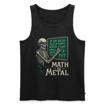 Math Is Metal Skeleton Chalkboard Skirt - Men's Premium Organic Tank Top - black - Front - AI Model Male 178 light (178cm)