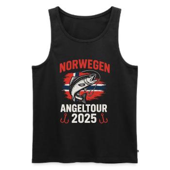 Norway Fishing Trip 2025 Fish - Men's Premium Organic Tank Top - black - Front - AI Model Male 178 light (178cm)