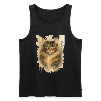 Majestic Maine Coon Artful - Men's Premium Organic Tank Top - black - Front - Michal (187cm)