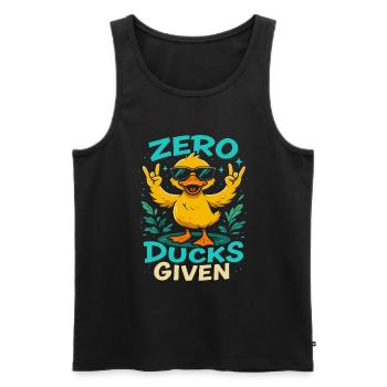 Zero Ducks Given Duck Theme Fun - Men's Premium Organic Tank Top - black - Front - AI Model Male 178 light (178cm)