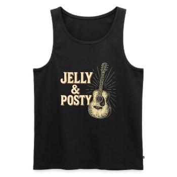 Jelly & Posty Acoustic Guitar Art - Men's Premium Organic Tank Top - black - Front - AI Model Male 178 light (178cm)