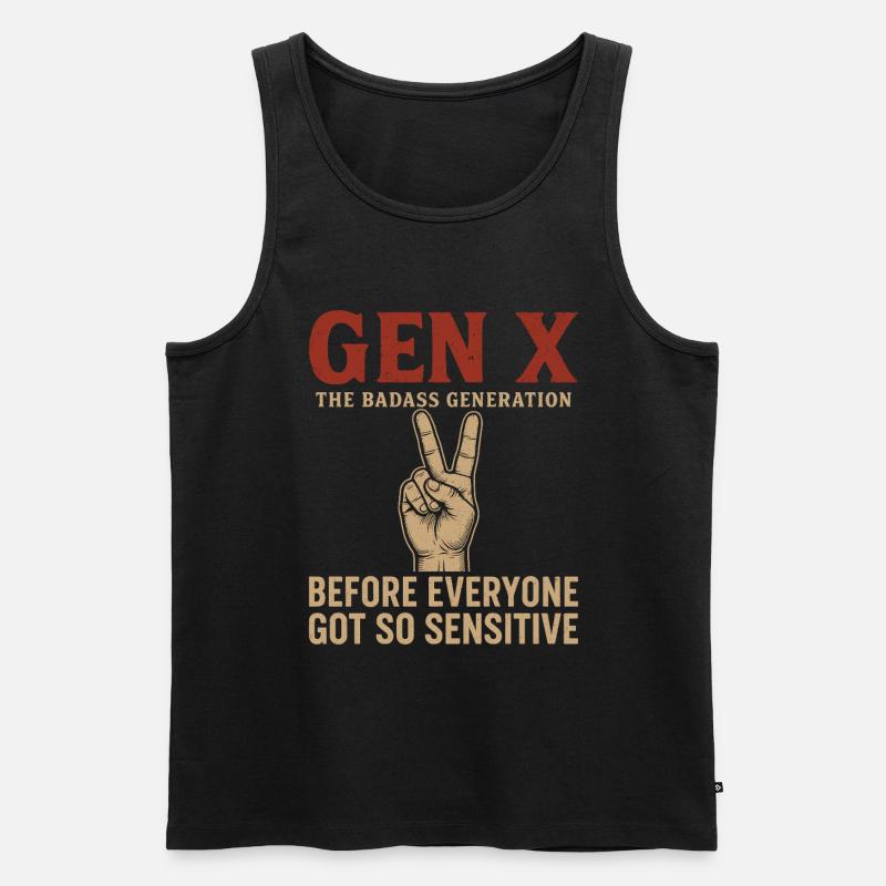 Gen X Die Coole Generation - Männer Premium Bio Tank Top - Schwarz