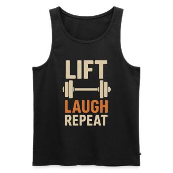 Ascenseur Rire Répéter Fitness Humour - Débardeur bio Premium Homme - noir - Devant - Michal (187cm)