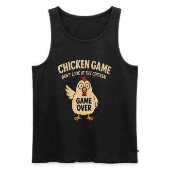 Chicken Game Don't Look At The Chicken - Men's Premium Organic Tank Top - black - Front - AI Model Male 178 light (178cm)
