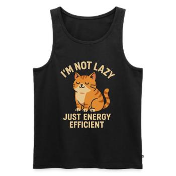 I'm Not Lazy Just Energy Saving Cat - Men's Premium Organic Tank Top - black - Front - AI Model Male 178 light (178cm)