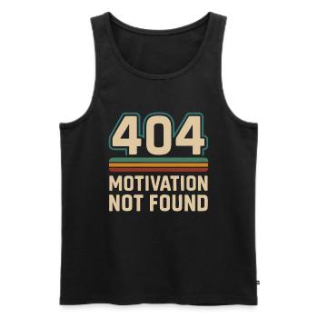 404 Motivation Not Found Humor Saying - Men's Premium Organic Tank Top - black - Front - AI Model Male 178 light (178cm)