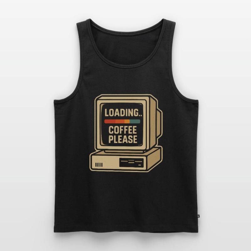 Loading Coffee Please Retro Computer Men's Premium Organic Tank Top