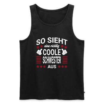 Coole Schwester Style - Männer Premium Bio Tank Top - Schwarz - Vorne - AI Model Male 178 light (178cm)