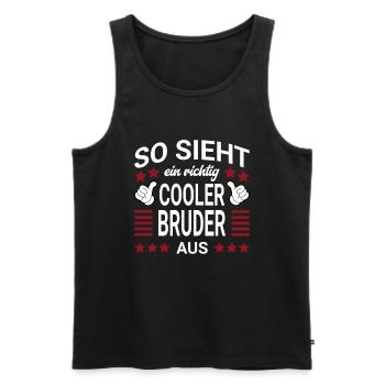 Cooler Bruder Style - Männer Premium Bio Tank Top - Schwarz - Vorne - AI Model Male 178 light (178cm)