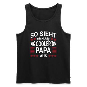 Cooler Papa Style - Männer Premium Bio Tank Top - Schwarz - Vorne - AI Model Male 178 light (178cm)