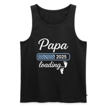 Papa wird geladen – 2025 in Sicht - Männer Premium Bio Tank Top - Schwarz - Vorne - AI Model Male 178 light (178cm)
