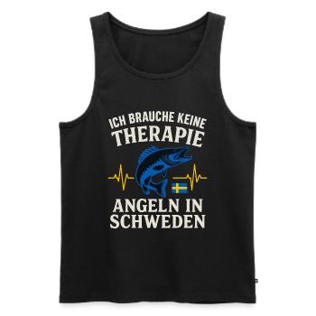 Ich Brauche Keine Therapie Angeln In Schweden - Männer Premium Bio Tank Top - Schwarz - Vorne - Michal (187cm)