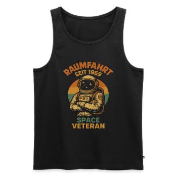 Space Veteran since 1969 - Men's Premium Organic Tank Top - black - Front - AI Model Male 178 light (178cm)