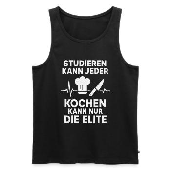 Seule l’élite sait cuisiner – Koch Spruch - Débardeur bio Premium Homme - noir - Devant - Michal (187cm)