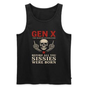 Gen X Crâne Majeur Rebelle - Débardeur bio Premium Homme - noir - Devant - Michal (187cm)