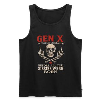 Gen X Skull Légende de la vieille école - Débardeur bio Premium Homme - noir - Devant - Michal (187cm)