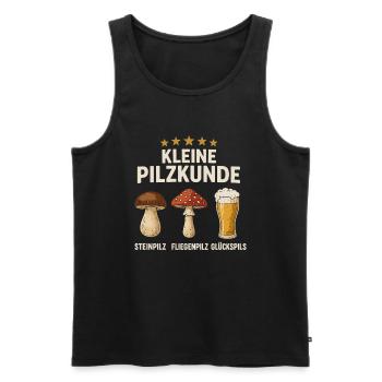 Kleine Pilzkunde Bier Spaß Design - Männer Premium Bio Tank Top - Schwarz - Vorne - Michal (187cm)