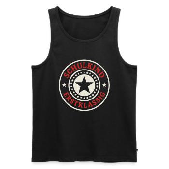 Schulkind Erstklassig Badge - Männer Premium Bio Tank Top - Schwarz - Vorne - Michal (187cm)