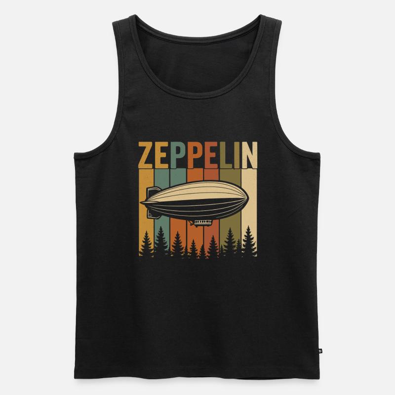 Conception rétro du dirigeable Zeppelin - Débardeur bio Premium Homme - noir
