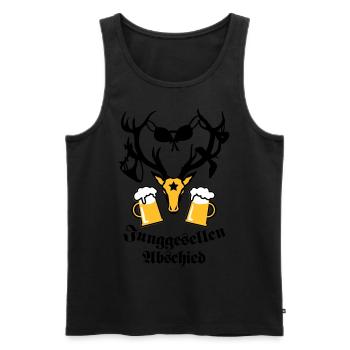 Hirsch JGA beer one 3c b - Men's Premium Organic Tank Top - black - Front - AI Model Male 178 light (178cm)