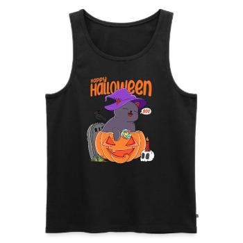 Cat Halloween - Men's Premium Organic Tank Top - black - Front - Michal (187cm)