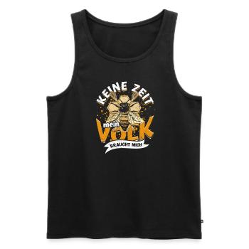 Keine Zeit mein Volk braucht mich - Superheld - Männer Premium Bio Tank Top - Schwarz - Vorne - Michal (187cm)