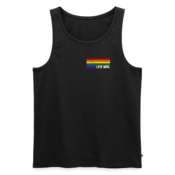 love wins - LGBT Rainbow - Equality - Men's Premium Organic Tank Top - black - Front - Michal (187cm)