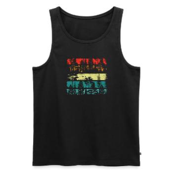 Wald Outdoor Camper Wild - Natur - Männer Premium Bio Tank Top - Schwarz - Vorne - AI Model Male 178 light (178cm)
