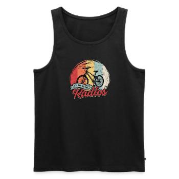 Ich Bin selten Radlos - Radfahren - Männer Premium Bio Tank Top - Schwarz - Vorne - Michal (187cm)