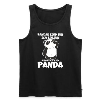 Pandas Sind Süß Ich Bin Süß Also Bin Ich Ein - Männer Premium Bio Tank Top - Schwarz - Vorne - Michal (187cm)