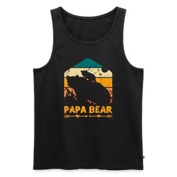 Papa Ours - famille - Débardeur bio Premium Homme - noir - Devant - Michal (187cm)