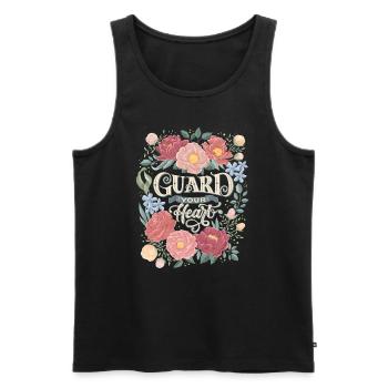 Guard Your Heart - Männer Premium Bio Tank Top - Schwarz - Vorne - AI Model Male 178 light (178cm)
